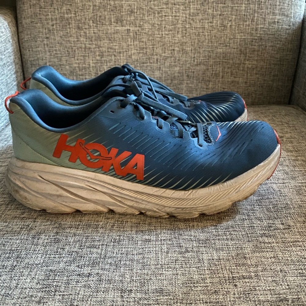 HOKA Rincon 3 in Real Teal/Eggshell blue. Size 10.5 men’s.